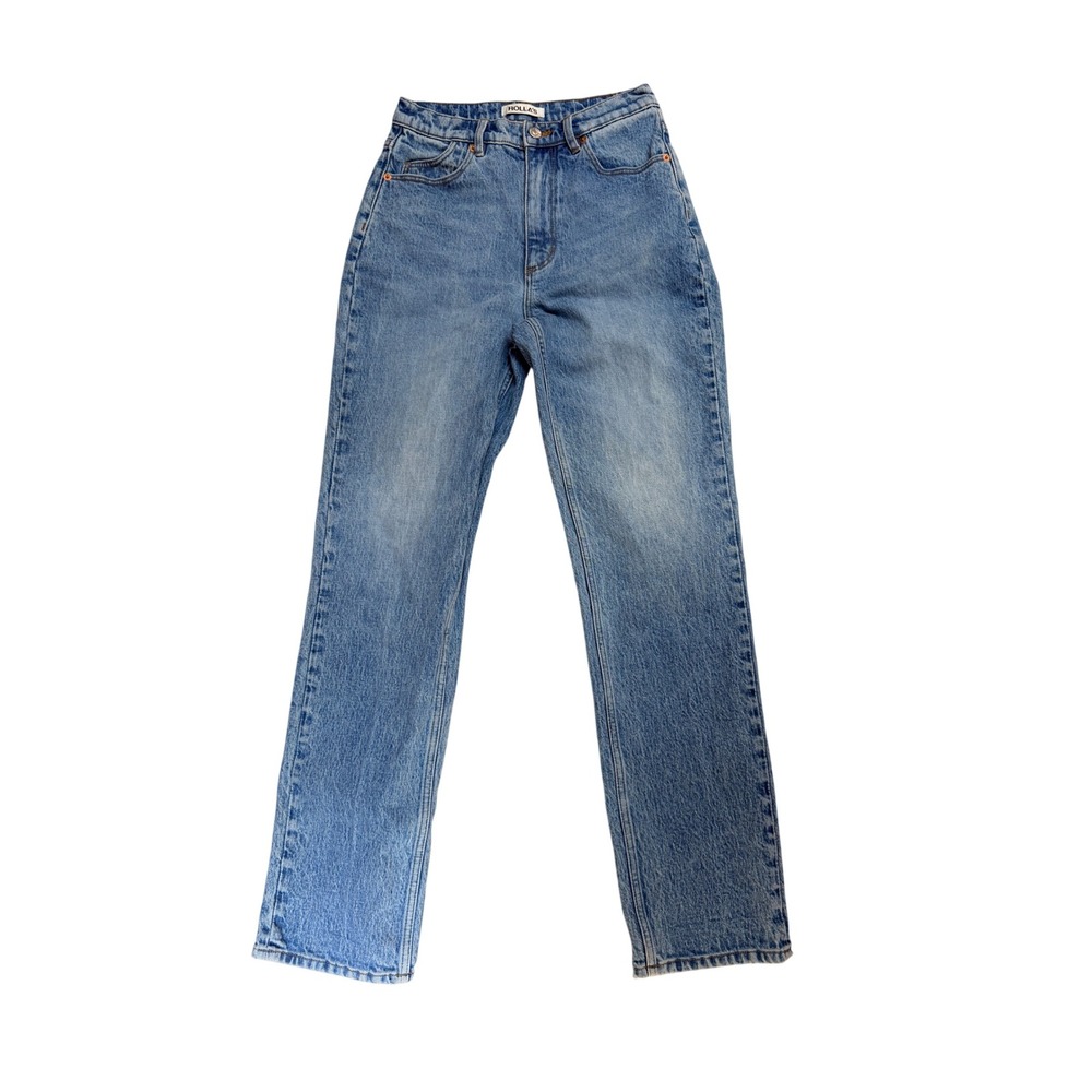 Rolla's Lou Lou Straight Leg Jeans Blue Light Wash Size 26 Cotton High Rise